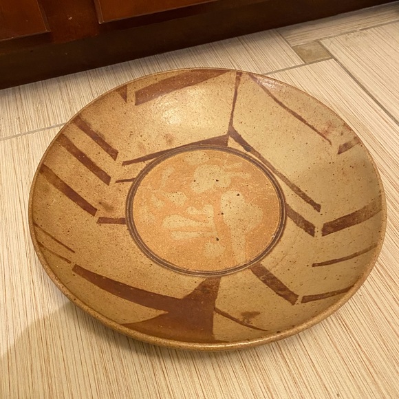 Studio Art Pottery Bowl or Charger Mid Century Modern Signed